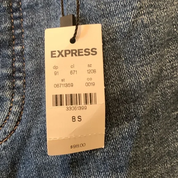 Express Modern Straight Super High Rise Jeans, 8 Short - Picture 3 of 7